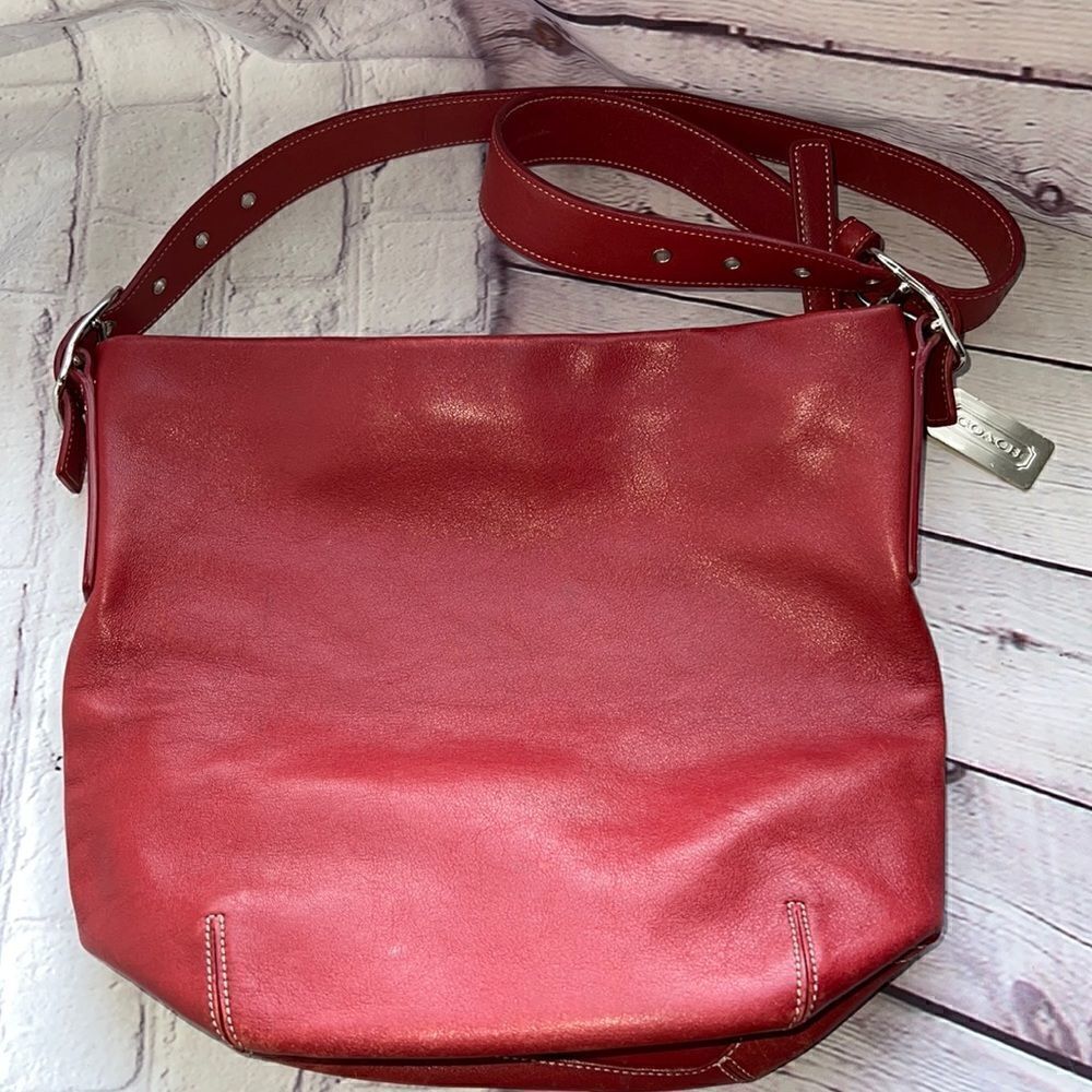 Coach Red Bucket leather Handbag